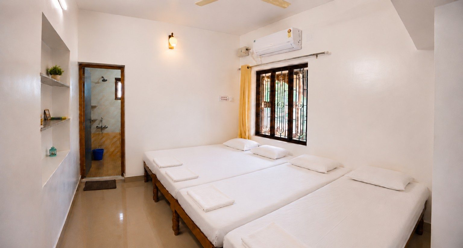 Nidhi Apartment bedroom at Balakrishna Udupi Homestay